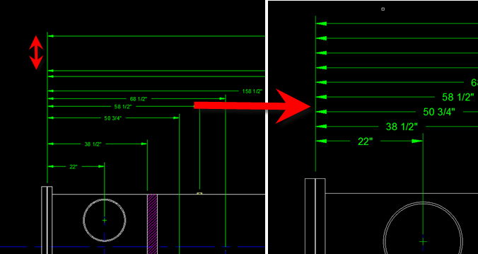 how to change dimension line autocad